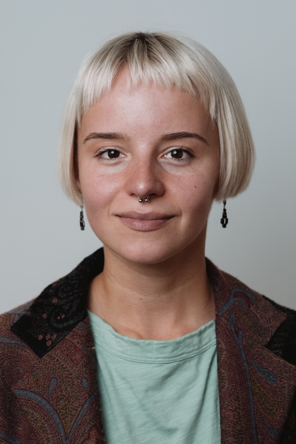 Corporate headshot session — neutral studio backdrop, London